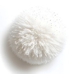 Delicate frosted glass star, sparkling glitter, holiday magic, white background