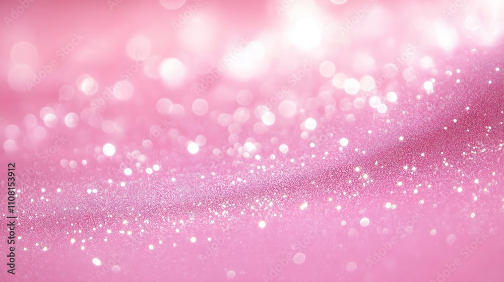 Aufkleber Festive pink background with sparkling glitter. Dreamy atmosphere suitable for party or celebration. Soft light and glitter textures create elegant visual. Perfect for various design projects.