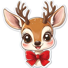 Classic red and green holiday plaid sticker design