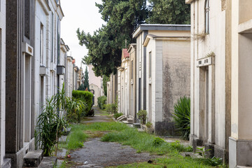  Italy. Caserta. Grove family crypts in the cemetery.