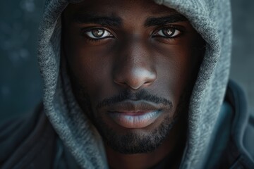 Close up portrait of stylish 25 year old American man.
