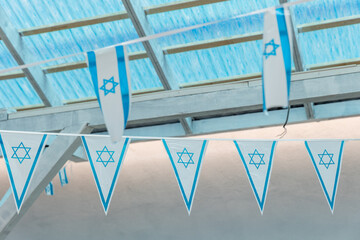 Romania. Brashov. Flags with Israeli symbols.