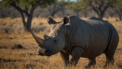 Fototapeta premium Rhinoceros in Botswana's national park.