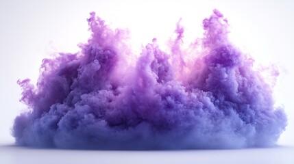 Fototapeta premium Purple explosion smoke isolated white background