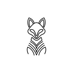 Fototapeta premium Fox icon. Fox black linear logo. Fox branding icon. Fox vector icon design. Fox isolated on white background. Fox animal vector outline. Vector illustration.