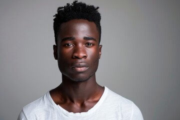 Obraz premium Handsome African man on gray background.