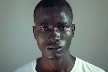 Obraz premium Handsome African man on gray background.
