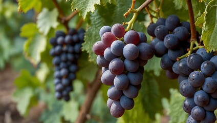 Ripe grapes in the garden, ready to pick.