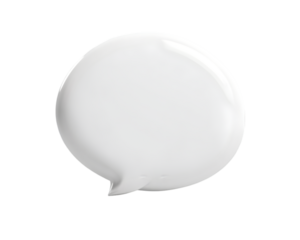 Minimalistic White 3D Speech Bubble Design for Multi-Dialogue Conversations, Transparent PNG
