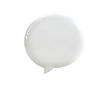 Minimalistic White 3D Speech Bubble Design for Multi-Dialogue Conversations, Transparent PNG