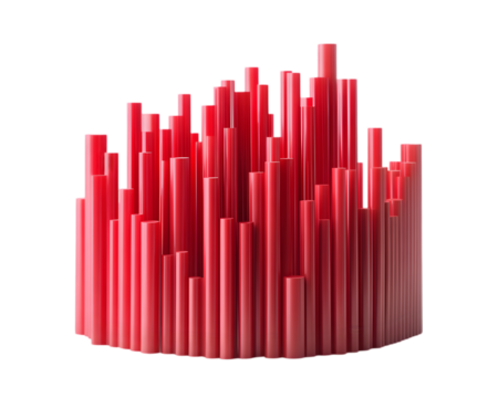 Red Candlestick Chart Illustrating Stock Market Decline, Transparent PNG