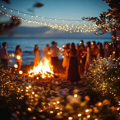 Xmas party on tropical beach