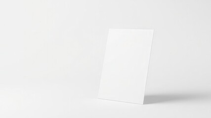 Naklejka premium A blank white flyer isolated on a solid color background, perfect for showcasing designs and layouts, professional, clean, elegant