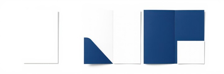 Folder die cut mockup template with various design options for showcasing professional presentations, branding identity, and promotional materials, vector, template