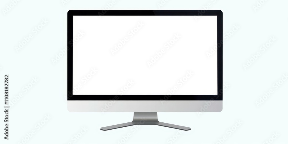 Wall mural realistic computer screen with blank display, isolated, display