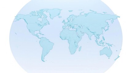 Obraz premium World political map showing country borders in blue and white colors, world, countries