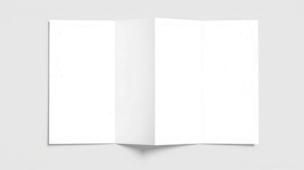 Fototapeta premium Bifold brochure template mockup on a white background, brochure display, paper