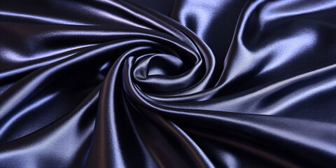 Fototapeta premium Elegant dark satin fabric with luxurious glossy texture, perfect for design backgrounds, fashion mockups, or sophisticated event themes