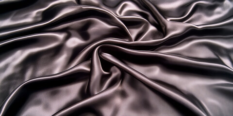 Fototapeta premium Elegant dark satin fabric with luxurious glossy texture, perfect for design backgrounds, fashion mockups, or sophisticated event themes