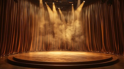 Elegant podium Stage Background with Modern Design and Dynamic Lighting Effects- Generative Ai