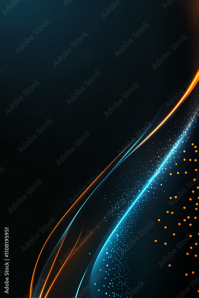 Aufkleber vibrant abstract design featuring glowing lines and dots in a dark space with a futuristic feel