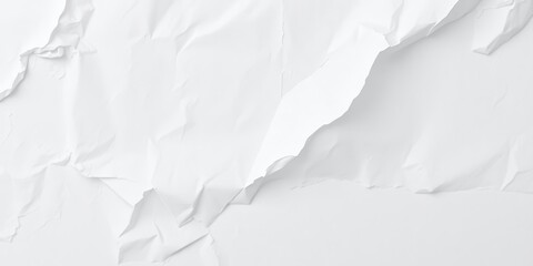 Fototapeta premium Crumpled white paper with light creases and wrinkles, surface, crinkle