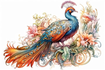 Obraz premium Detailed peacock painting, 