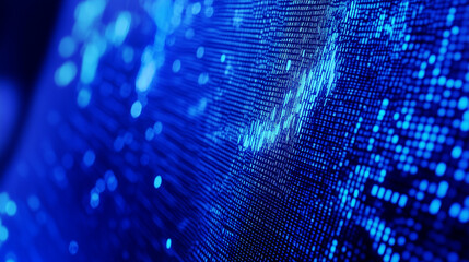 Abstract digital visualization of stock market data with glowing blue graphs, charts, and financial analytics on a futuristic grid background