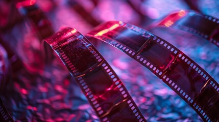 Captivating cinema background featuring a vintage film strip for film enthusiasts and creatives