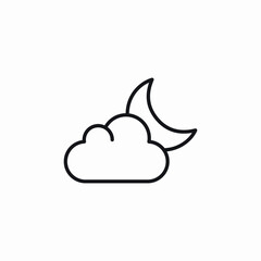 moon cloud icon sign vector