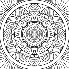 Intricate Mandala Coloring Page for Kids with Thick Lines
