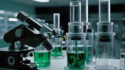 Microscope revealing scientific discoveries, plant studies, innovation, and green biotechnology advancements in laboratories worldwide.