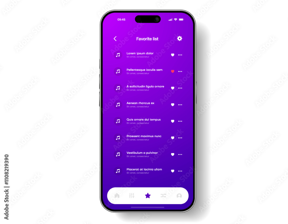 Fototapete Media music player interface isolated on white background. Multimedia frame template. Mockup live stream window, player. Online broadcasting. Multimedia navigation and music application.