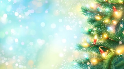 Obraz premium Beautiful and festive Christmas lights form a cheerful and colorful holiday atmosphere.