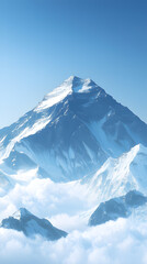 Snow-Capped Winter Majesty Above the Clouds