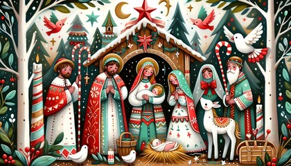 Obraz premium Pesebre Historia de Amor y Luz