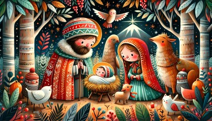 Obraz premium Pesebre Historia de Amor y Luz