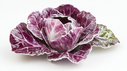 Obraz premium Vibrant red and green cabbage showcase their natural beauty against a white background