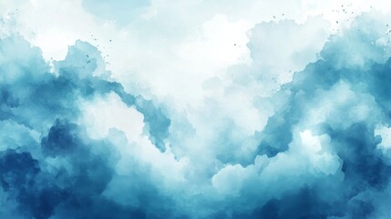 Fototapeta premium Abstract Blue Watercolor Clouds