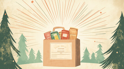 Holiday Food Donation  Giving Canned Goods   Jars in Winter