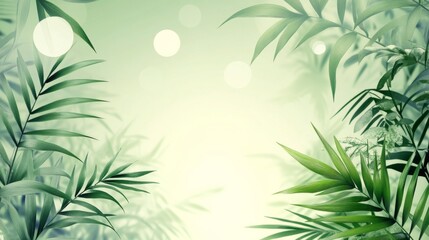 Fototapeta premium Green Tropical Leaves Background
