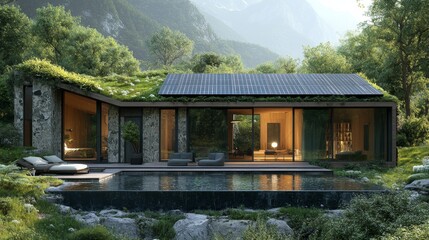 Obraz premium Modern Eco-Home in Nature