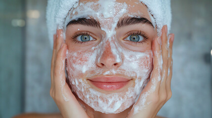 An anti-acne skincare routine with salicylic acid serums, purifying clay masks, and oil-control toners.