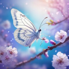 butterfly on pink flowers