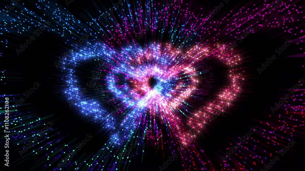 Canvas Prints sparkling heart tunnel space background