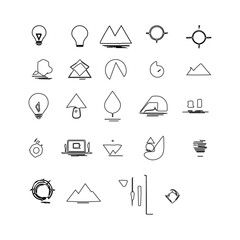 Fototapeta premium Collection set logo icon Corporate identity design elements. Network connect, integrate, grow concepts. Science technology, health and medical, market logotype collection. Color Vector brand icons