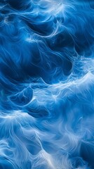 Obraz premium A mesmerizing abstract representation of deep blue waves, showcasing fluid patterns and ethereal light.