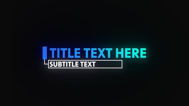 Colorful Glowing Digital Lower Thirds Title & Subtitle