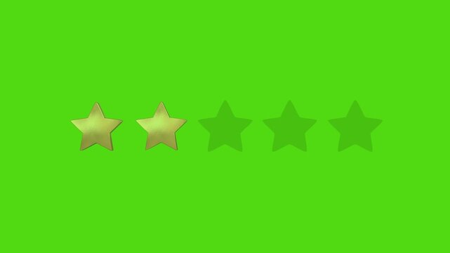 Setting the rating. Two stars. Green background.
