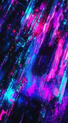 A vibrant explosion of abstract colors in pink, blue, and purple, creating a dynamic visual experience.
